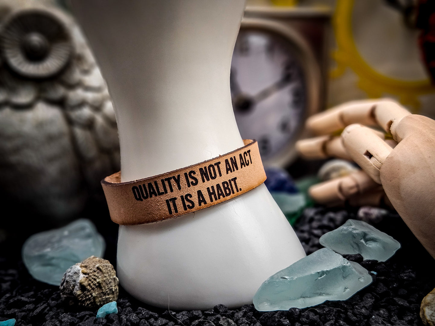 Leather engraved bracelets
