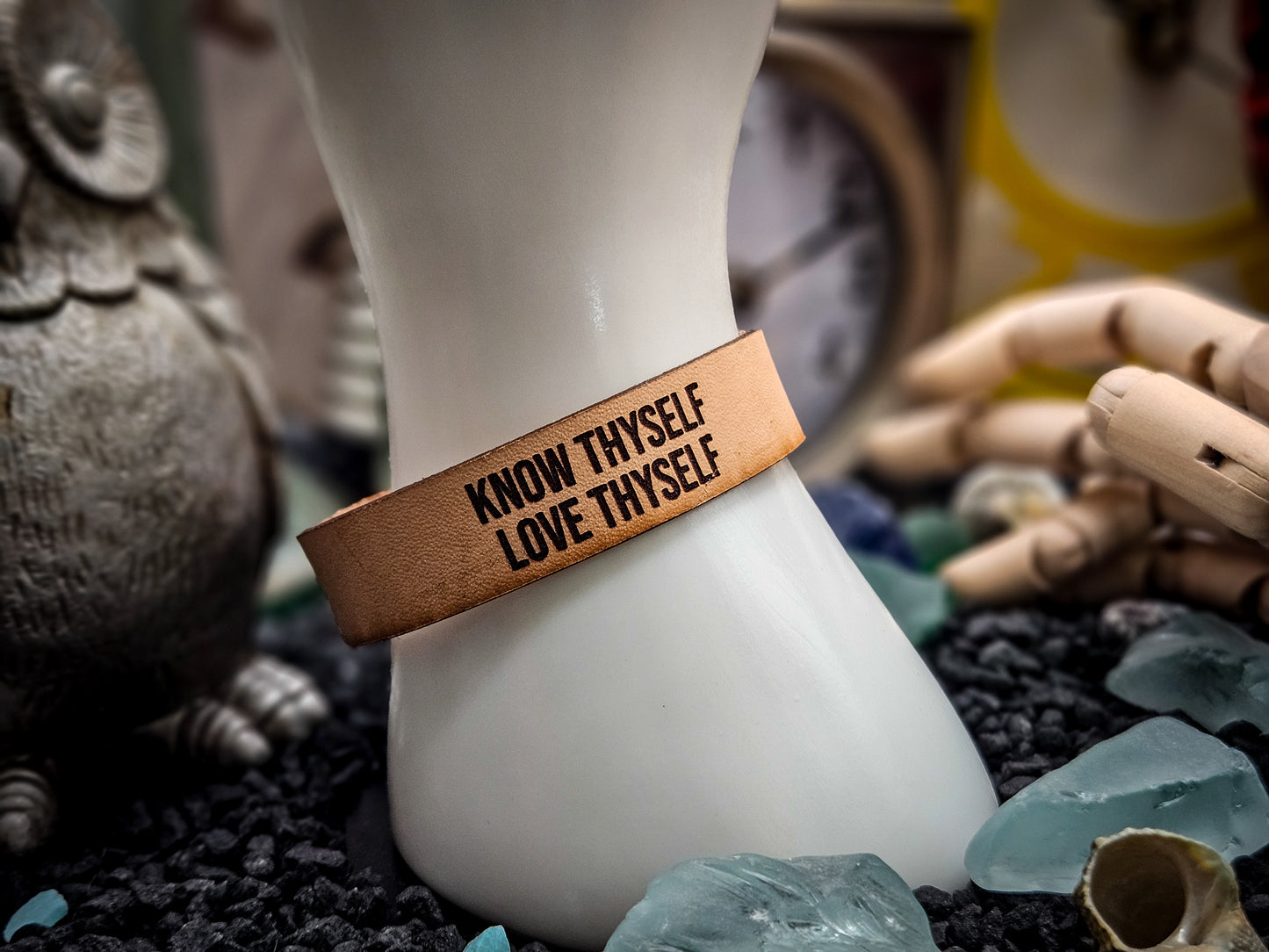 Leather engraved bracelets